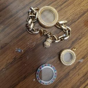 Origami Owl bracelet face locket charm lot bundle set